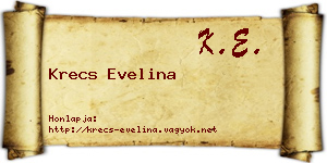 Krecs Evelina névjegykártya
